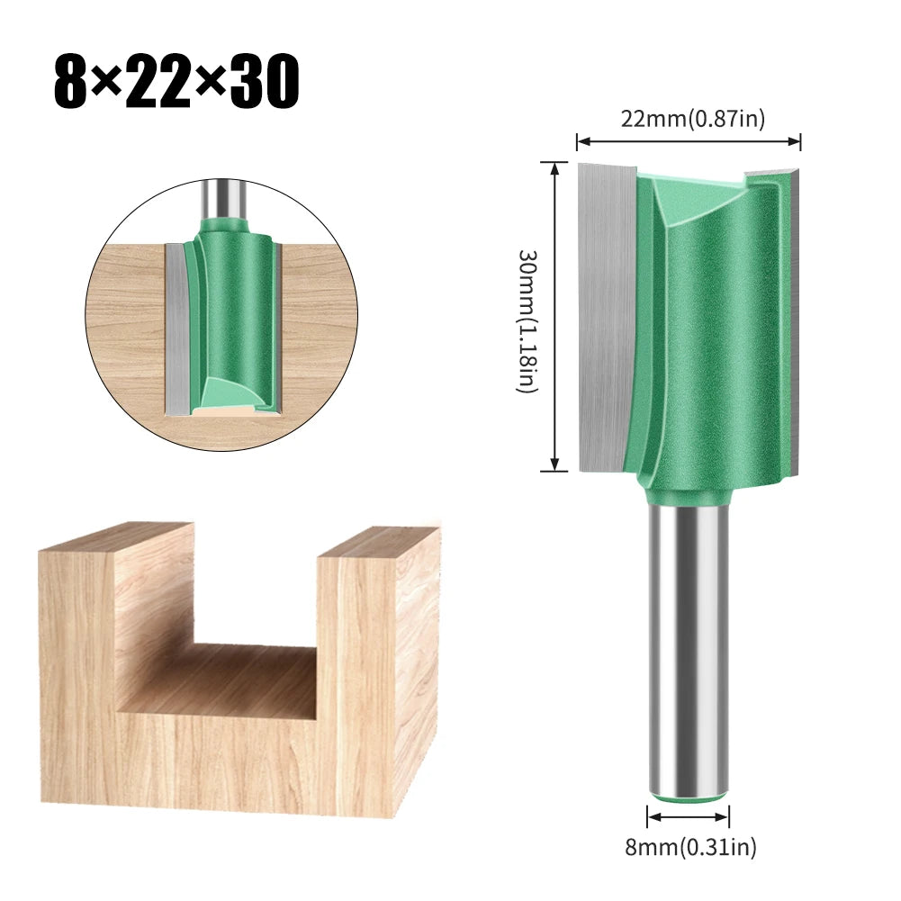 Tungsten Carbide Router Bit Set — Straight Flute Wood Milling Cutters (3mm–25mm)