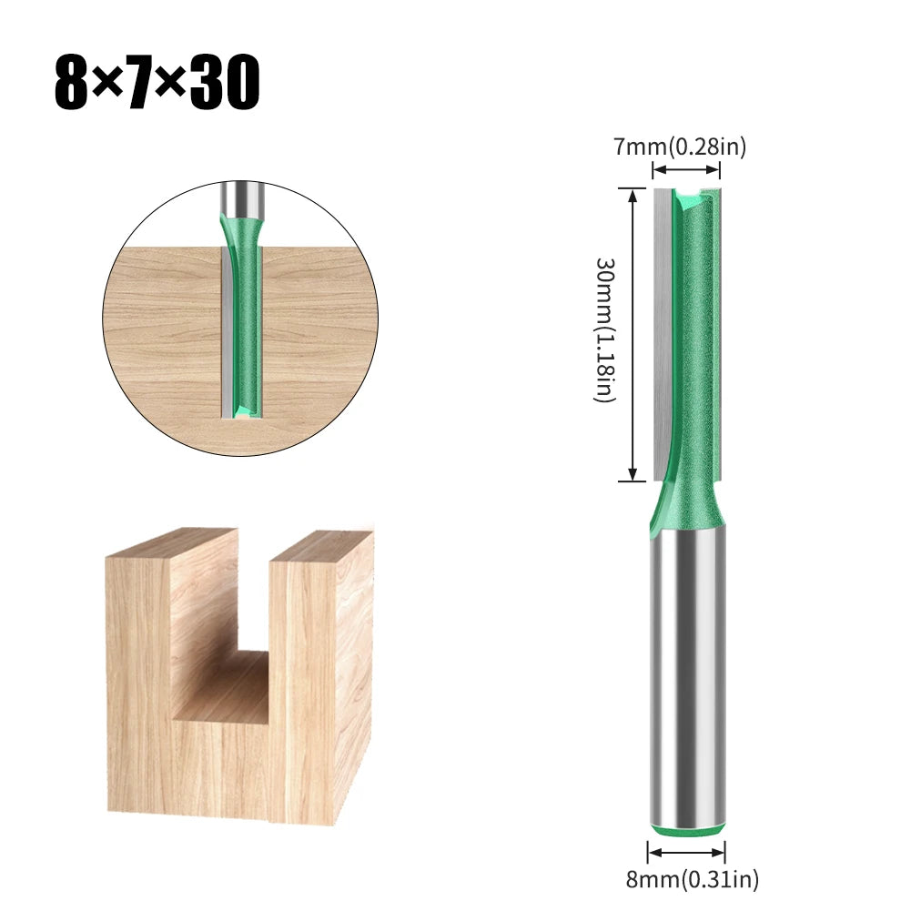 Tungsten Carbide Router Bit Set — Straight Flute Wood Milling Cutters (3mm–25mm)