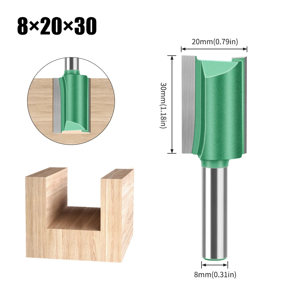 Tungsten Carbide Router Bit Set — Straight Flute Wood Milling Cutters (3mm–25mm)
