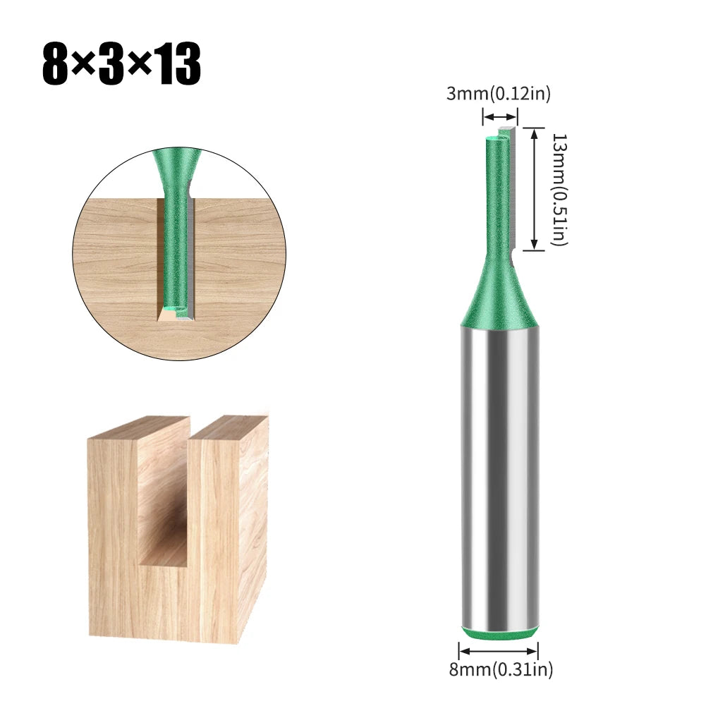 Tungsten Carbide Router Bit Set — Straight Flute Wood Milling Cutters (3mm–25mm)