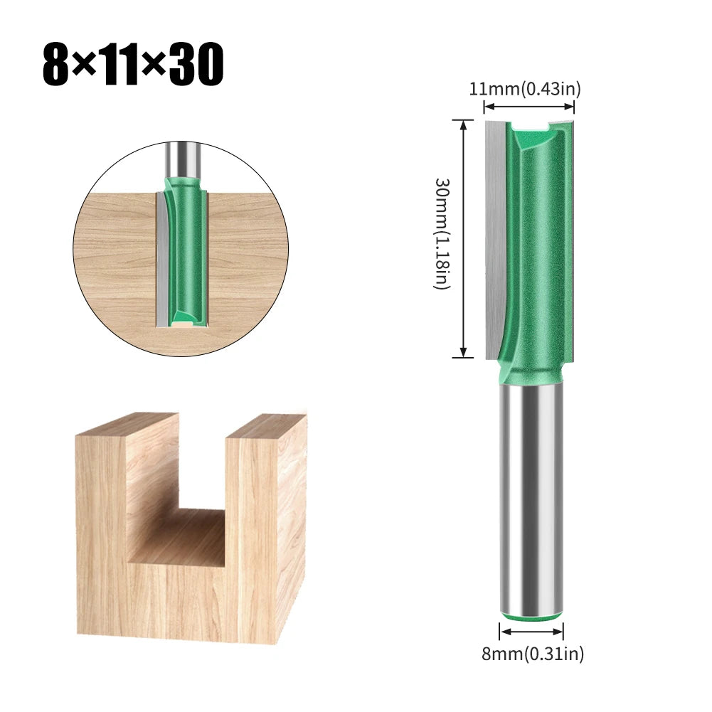 Tungsten Carbide Router Bit Set — Straight Flute Wood Milling Cutters (3mm–25mm)