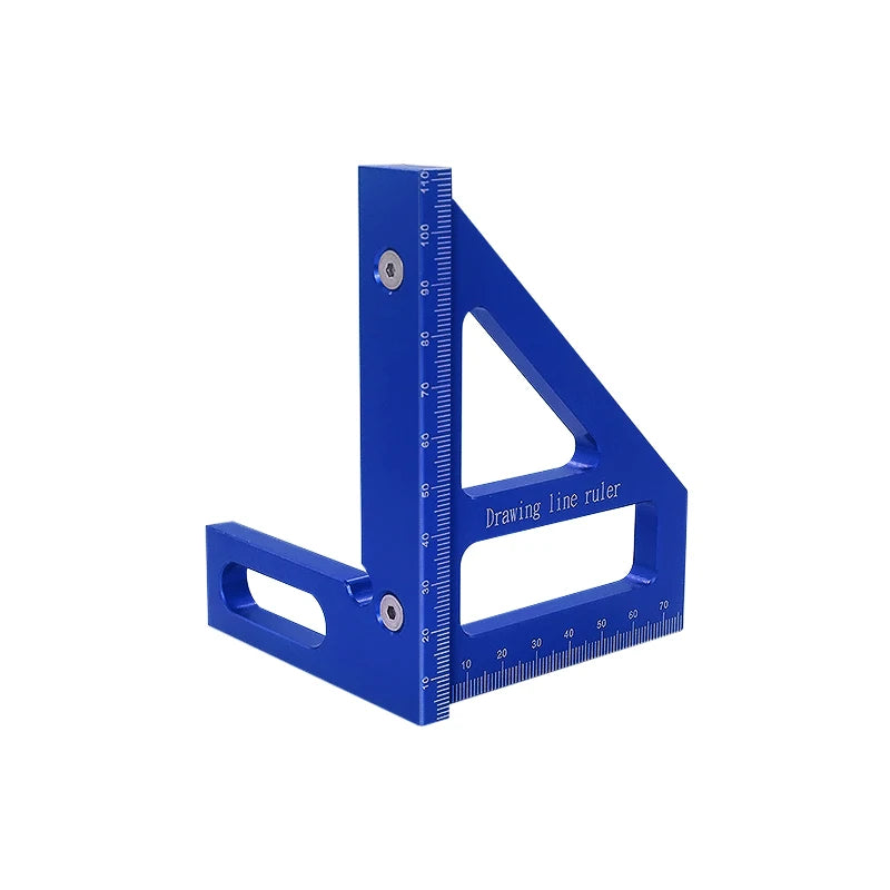 Precision Aluminum Layout Square — 140mm Woodworking Triangle Ruler