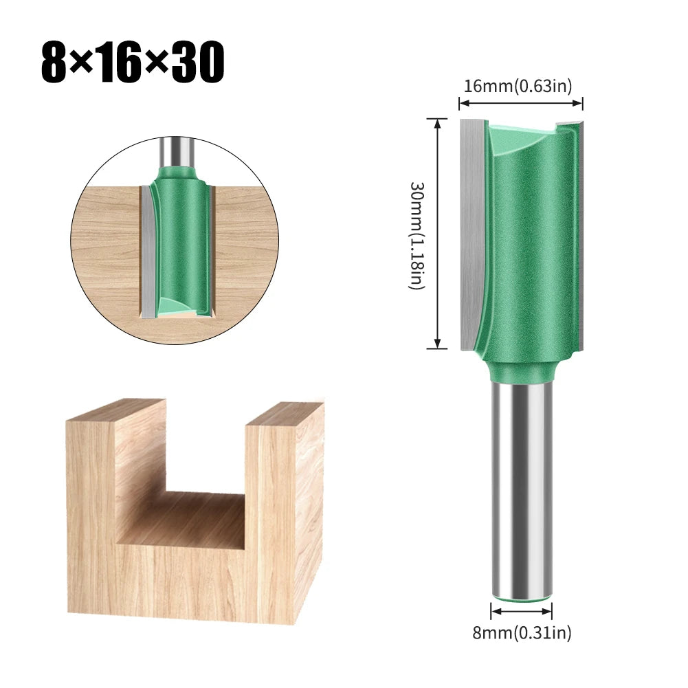 Tungsten Carbide Router Bit Set — Straight Flute Wood Milling Cutters (3mm–25mm)