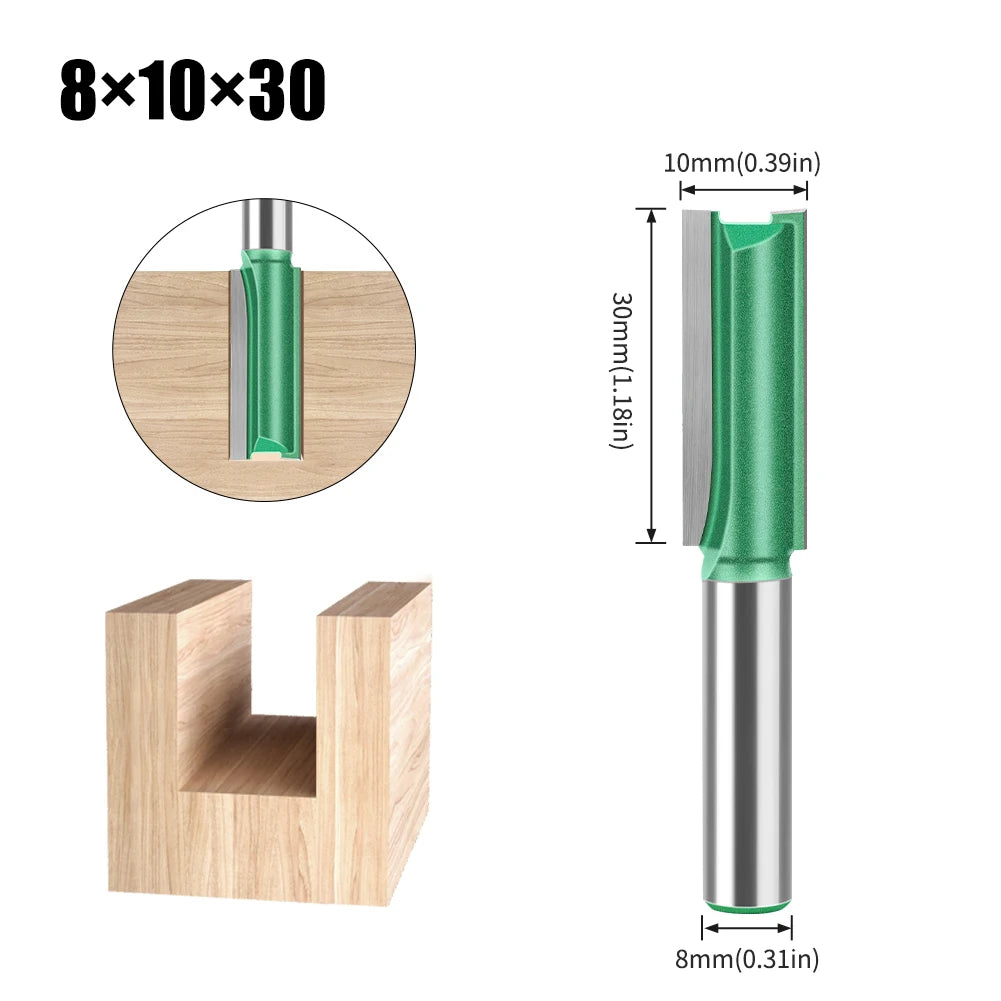 Tungsten Carbide Router Bit Set — Straight Flute Wood Milling Cutters (3mm–25mm)