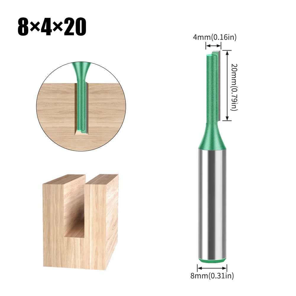 Tungsten Carbide Router Bit Set — Straight Flute Wood Milling Cutters (3mm–25mm)