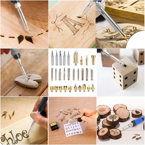 80W Wood Burning & Pyrography Kit — 28-Piece Tip Set