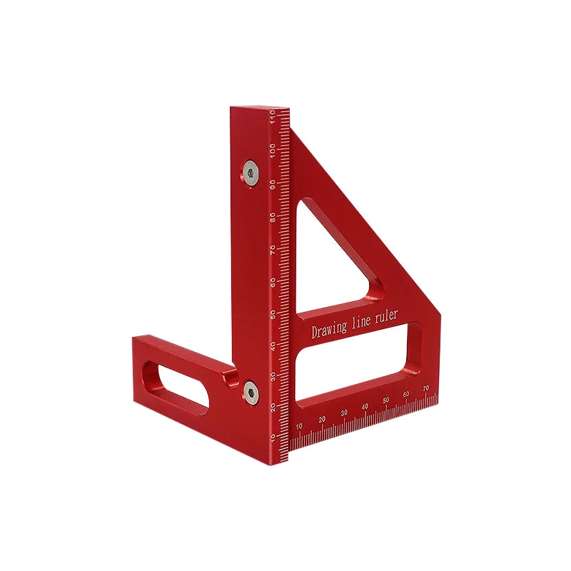 Precision Aluminum Layout Square — 140mm Woodworking Triangle Ruler