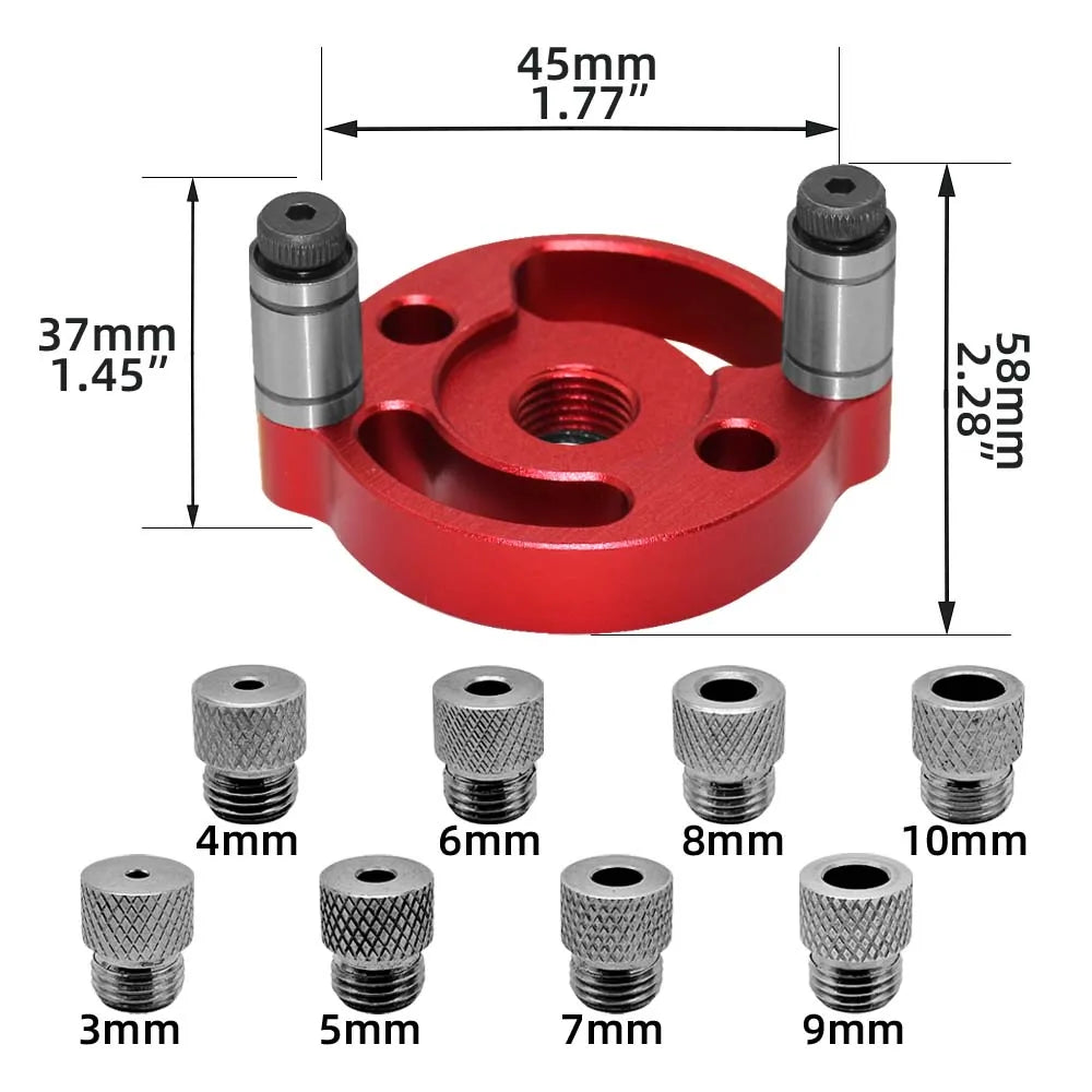 Self-Centering Dowel Jig Kit — 8-Piece Drill Guide Set (3–10mm)