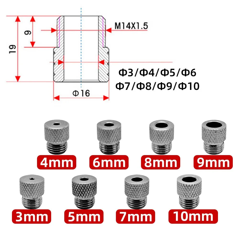 Self-Centering Dowel Jig Kit — 8-Piece Drill Guide Set (3–10mm)