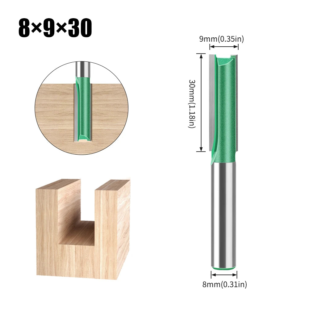 Tungsten Carbide Router Bit Set — Straight Flute Wood Milling Cutters (3mm–25mm)