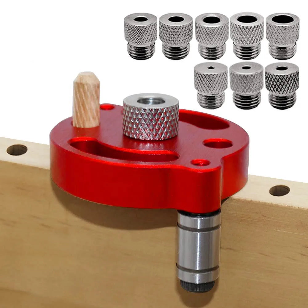 Self-Centering Dowel Jig Kit — 8-Piece Drill Guide Set (3–10mm)
