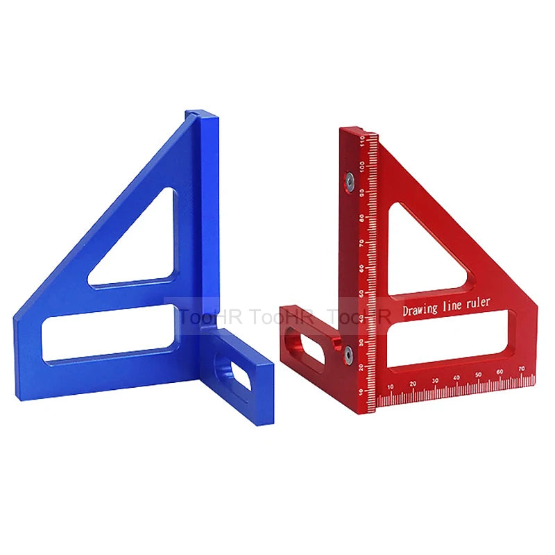 Precision Aluminum Layout Square — 140mm Woodworking Triangle Ruler