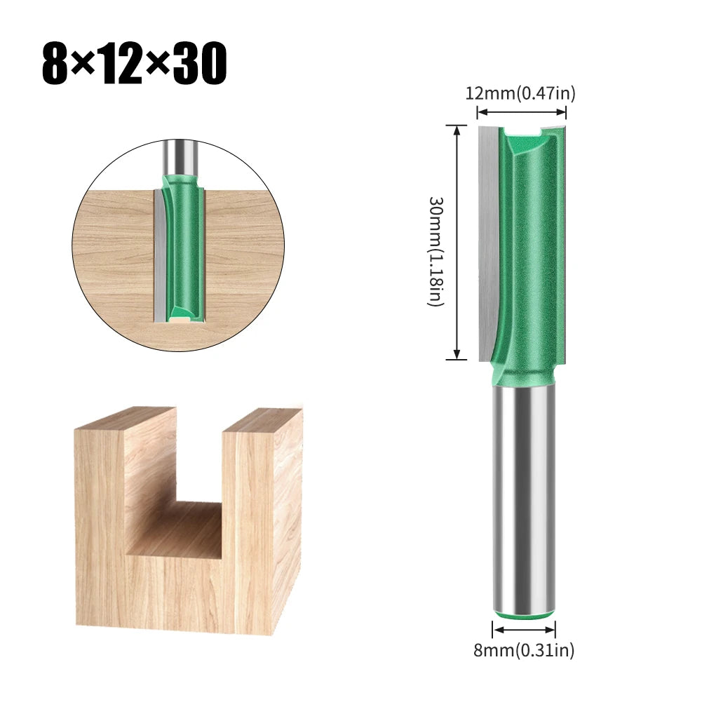 Tungsten Carbide Router Bit Set — Straight Flute Wood Milling Cutters (3mm–25mm)
